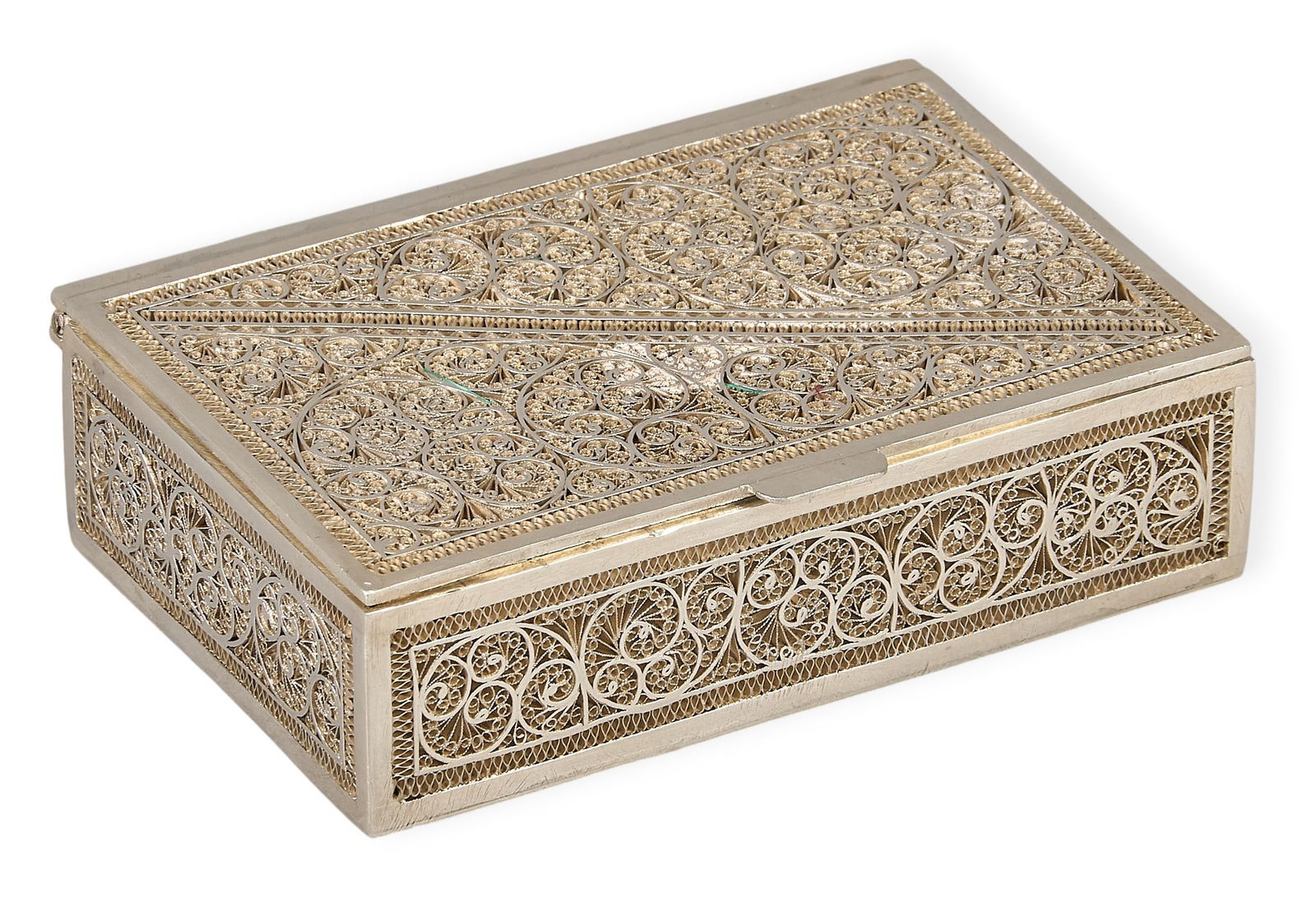 .950 Silver Filigree Box (1 of 6)