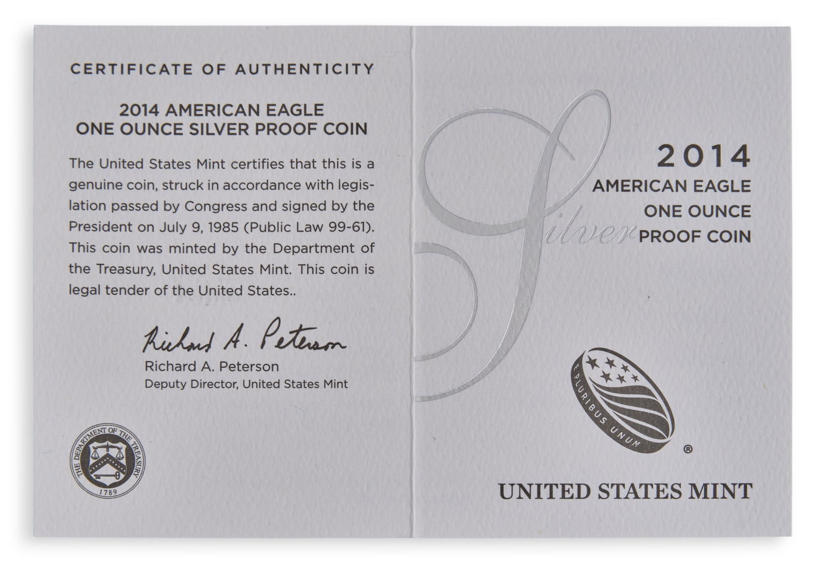 2014 Proof American Silver Eagle - 5
