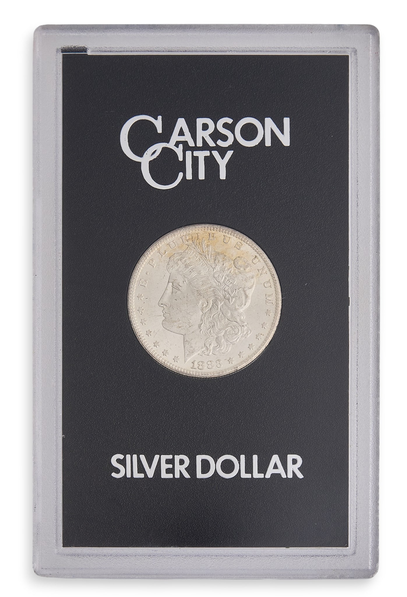 1883 Carson City Morgan Silver Dollar: 1883 Carson City Morgan silver dollar, uncirculatedProvenance: Property from a home in San Antonio, Texas