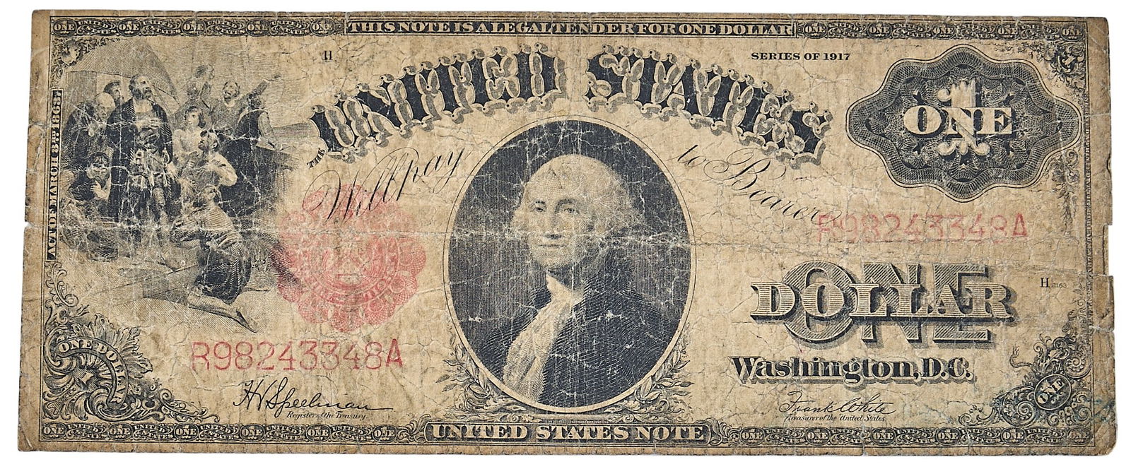 1917 $1 Red Seal Legal Tender Note (1 of 5)