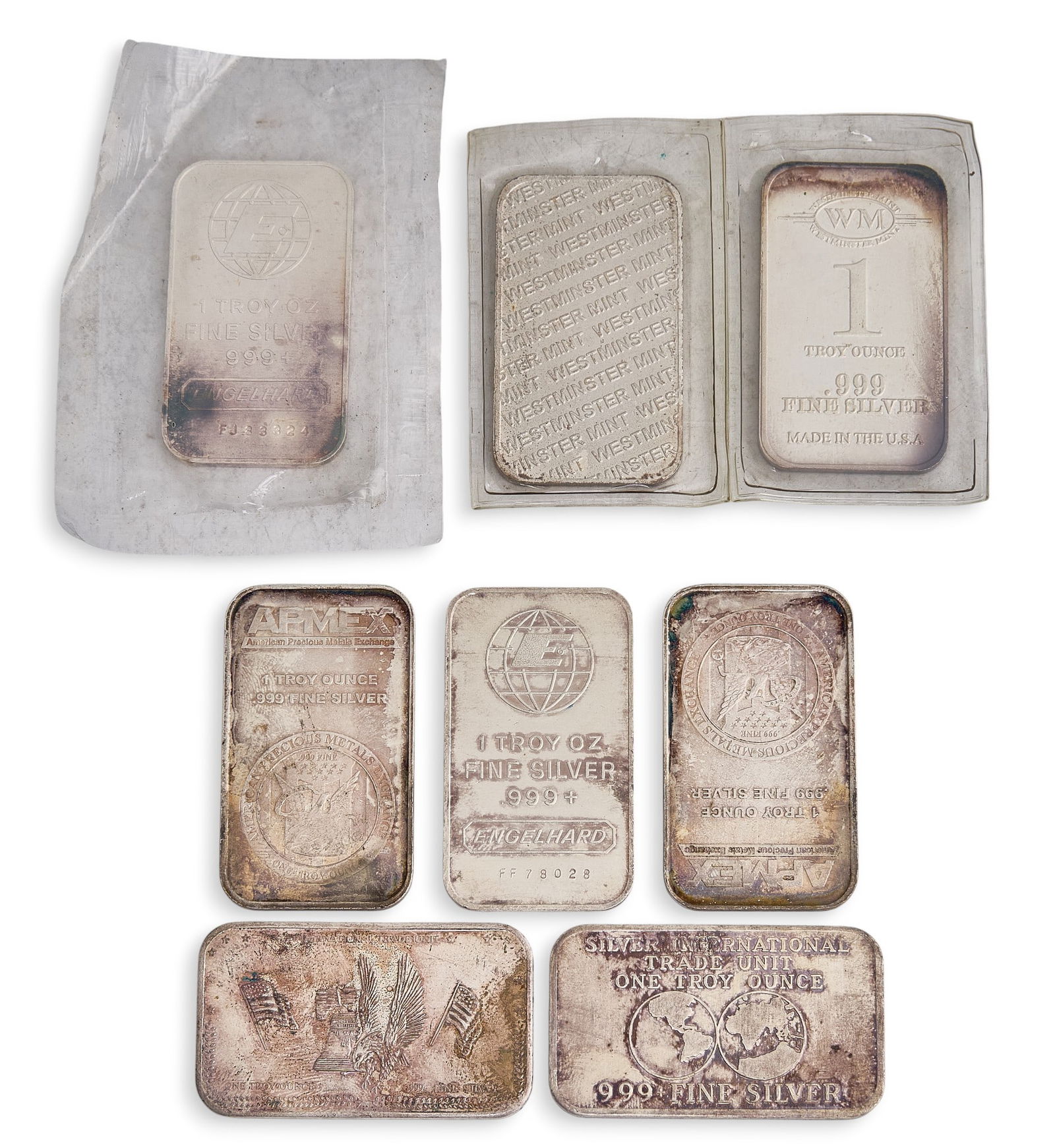 (7) 1 Ounce Fine Silver Bars (1 of 1)