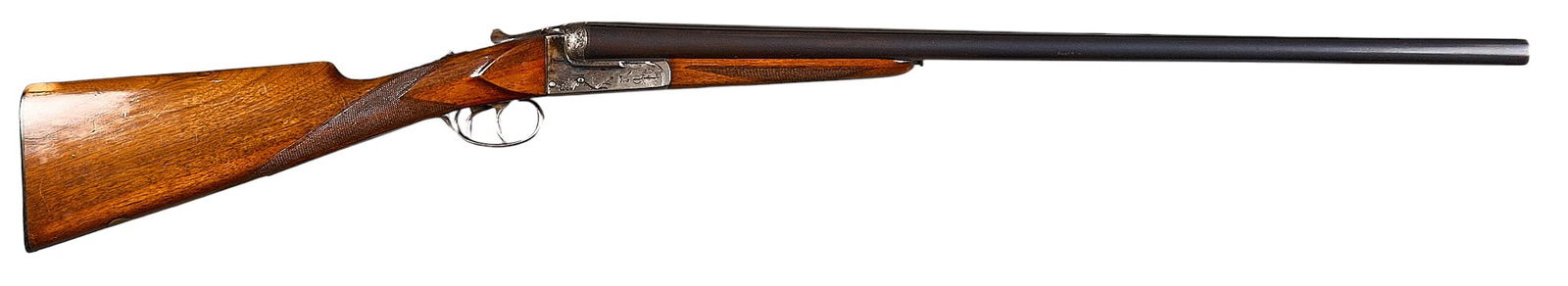 Spanish Curcelegui Hermanos Game 12 Gauge SXS Shotgun: Serial: 69942Manufacturer: Curcelegui Hermanos-Eibar, SpainModel: Game SXSCaliber: 12 GaugeBarrel length: 27.5 in.OAL: 44.5 in.LOP: 14 in. (front trigger); 13.25 in. (rear trigger)Condition: