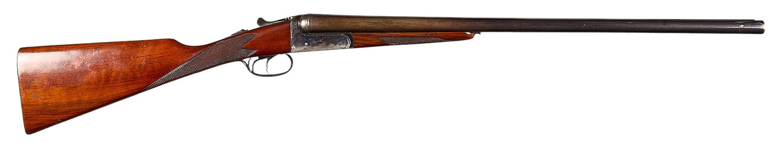 Gunmark Gorosabel Sabel 12 Gauge SXS Shotgun: Serial: 96561Manufacturer: Pedro Gorosabel-Spain / GunmarkModel: SabelCaliber: 12 GaugeBarrel length: 26 in.OAL: 43.25 in.LOP: 14.5 in. (front trigger); 13.625 in. (rear trigger)Conditi