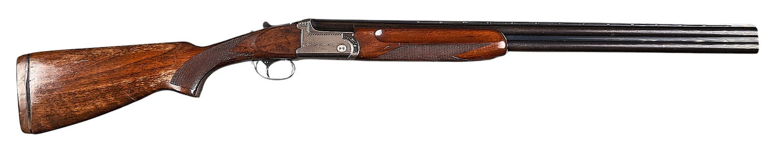 Spanish AYA Yeoman 12 Gauge Over Under Shotgun: Serial: 14089Manufacturer: AYA-SpainModel: YeomanCaliber: 12 GaugeBarrel length: 28 in.OAL: 46 in.LOP: 15 in.Condition: Good; wood stock & forend have moderate wear & scratches; barr