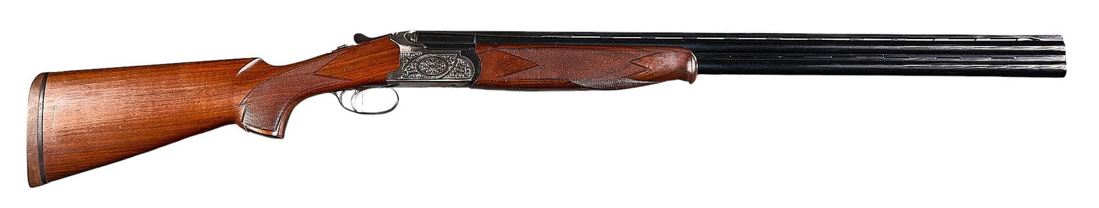 Spanish Lanber 12 Gauge Over Under Shotgun: Serial: 313582Manufacturer: Lanber-SpainModel: O/UCaliber: 12 GaugeBarrel length: 29.5 in.OAL: 46.5 in.LOP: 14.25 in. Condition: Good; wood stock & forend have moderate wear & scratc