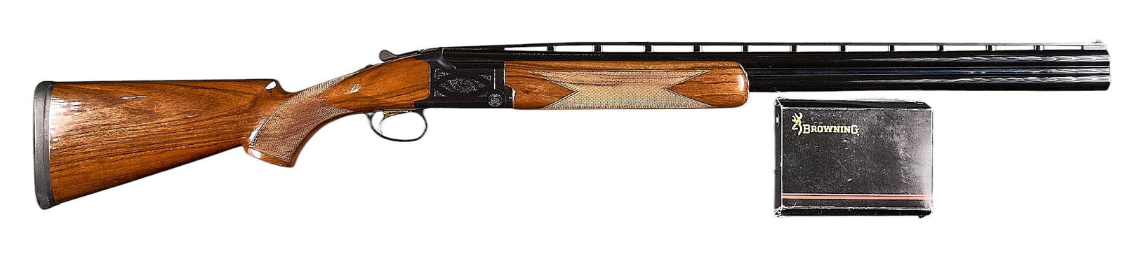 Miroku Browning Citori Grade I 12 Gauge O/U Shotgun: Serial: 15058NP131Manufacturer: Miroku-Japan / Browning Arms Co. (c. 1998)Model: Citori Grade ICaliber: 12 GaugeBarrel Length: 28 in. (3 in. chamber)OAL: 45 in.LOP: 14.375 in.Condition: Very Good; woo