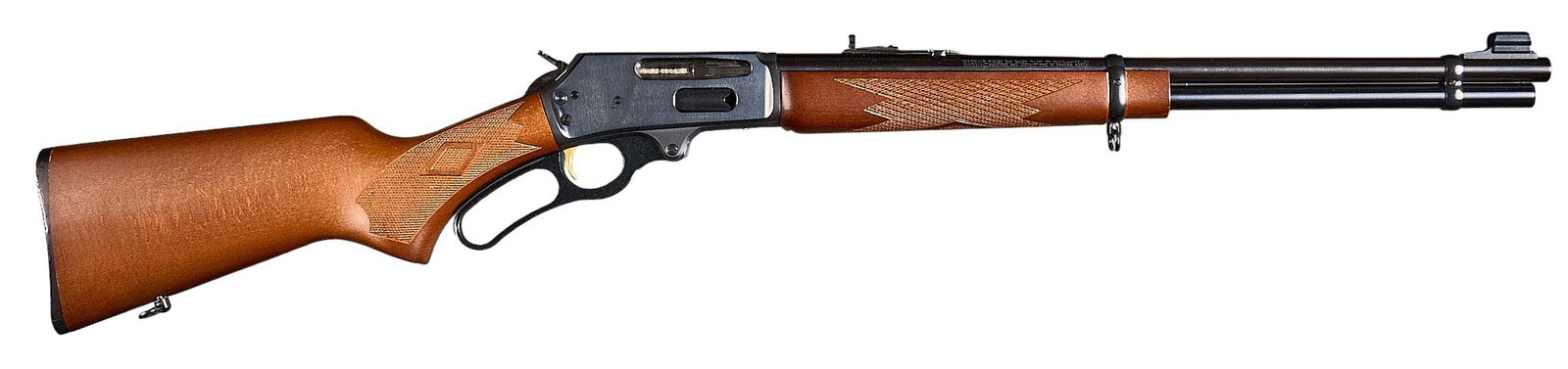 Marlin Model 336W 30-30 Lever Action Rifle: Serial: 94007375Manufacturer: Marlin Firearms Co. (c. 2006)Model: 336WCaliber: 30-30 WinBarrel Length: 20 in.OAL: 38.5 in.Condition: Very Good; wood stock & forend have slight handling marks; barr
