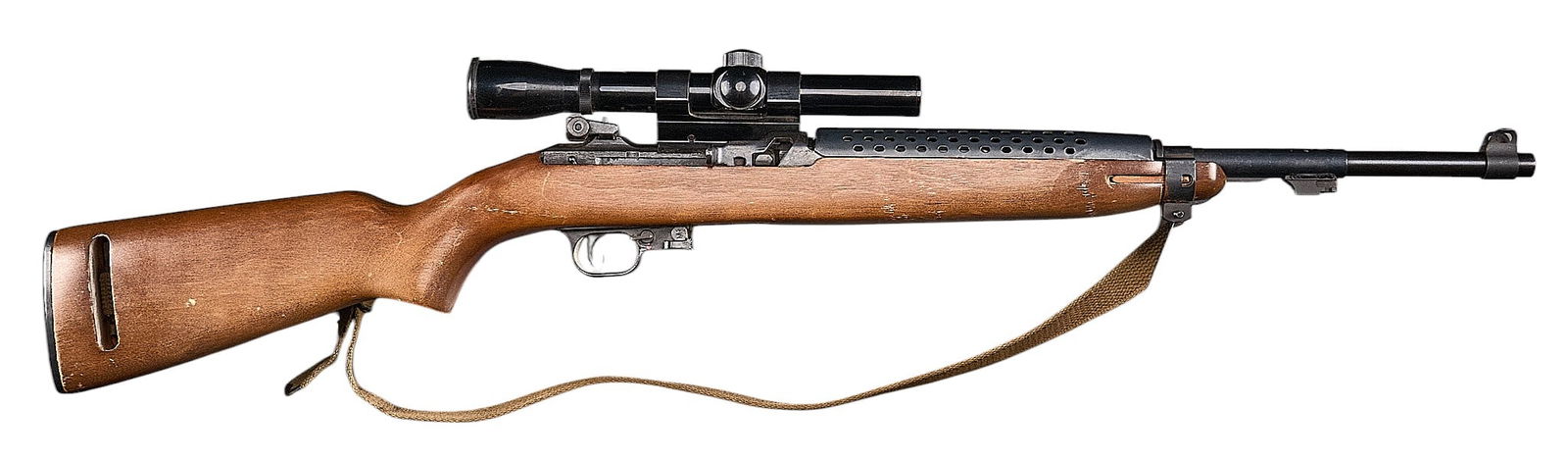 Universal M1 30 Carbine Semi Auto Rifle: Serial: 390558Manufacturer: Universal FirearmsModel: M1 CarbineCaliber: 30 CarbineBarrel length: 17.5 in.OAL: 35.75 in.Condition: Fair-Good; wear & handling marks throughout with scratches & p