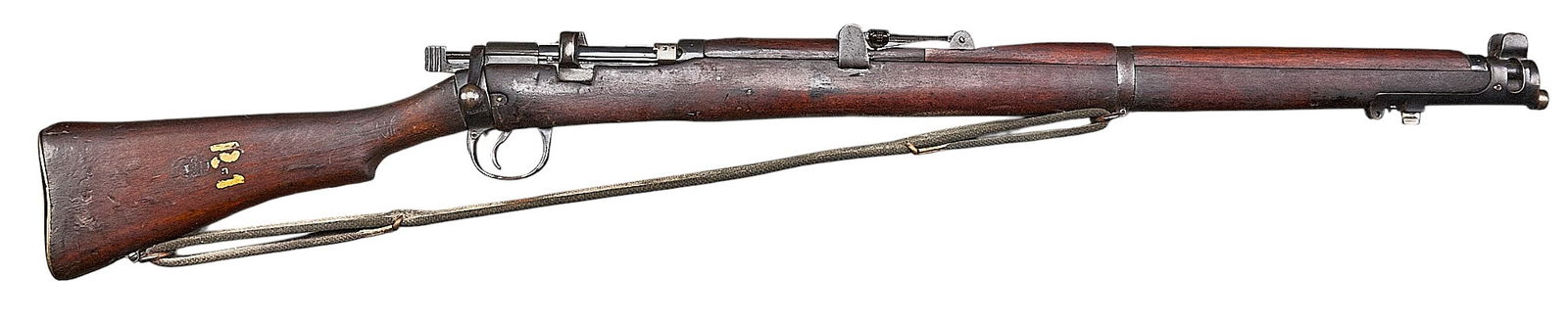 Ishapore Enfield No.1 MKIII 410 Bore Bolt Action Shotgun: Serial: 64270Manufacturer: Ishapore-India Model: No.1 MKIIICaliber: 410 BoreBarrel length: 25 in.OAL: 44 in.Condition: Fair; pressure dents scratches & gouges throughout; oxidation &