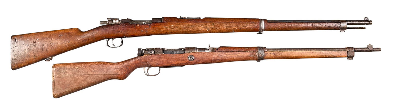 Antique Loewe M1895 Chilean Mauser 8mm Rifle and Japanese Arisaka: Serial: (1) D3240; (2) 69463Manufacturer: (1) Loewe Berlin; (2) Nagoya Arsenal-JapanModel: (1) Modelo 1895; (2) Type 99 Arisaka "Last-Ditch"Caliber: (1) 7x57 Mauser; (2) 7.7x58 Jap