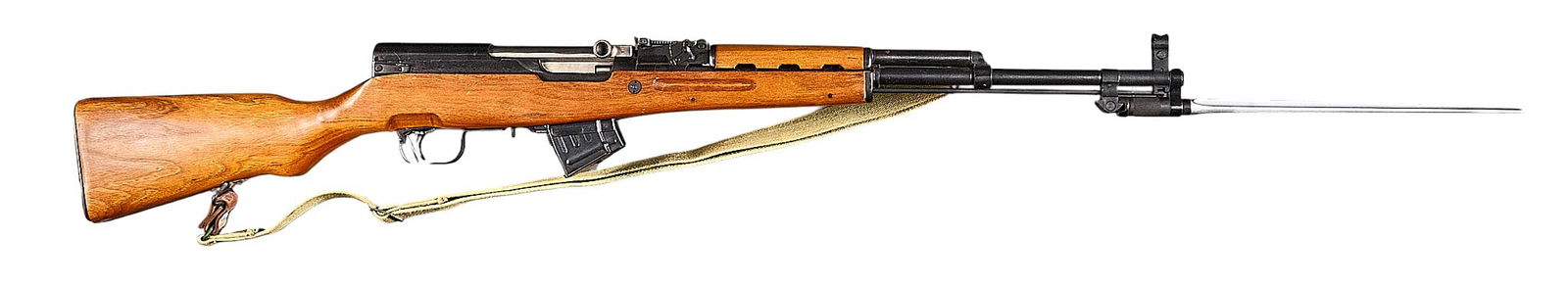 CGA SKS Type 56 7.62x39 Semi Auto Rifle: Serial: C1439415Manufacturer: CGA-China / GLNIC-LA, CAModel: SKS Type 56Caliber: 7.62x39Barrel length: 20 in.OAL: 40.25 in.Condition: Used / Good; light sporadic oxidation; very light frosting in bore