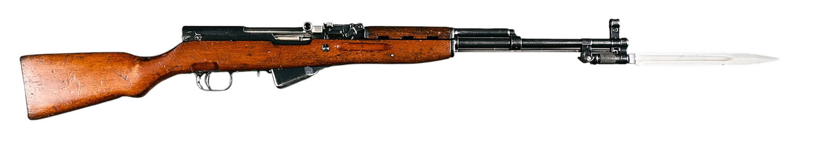 Chinese Jianshe Type 56 SKS 7.62x39 Rifle W/ Bayonet: Serial: 7085193Manufacturer: Jianshe Arsenal-China / TGIModel: Type 56 SKSCaliber: 7.62x39Barrel Length: 20 in.OAL: 40 in.Condition: Good; wood stock & handguard have fair amount of wear, scratche