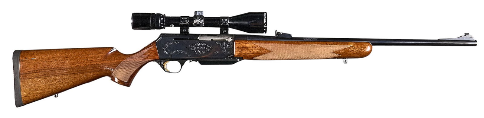 Browning BAR MK II Safari 30-06 Semi Auto Rifle: Serial: 107NY10189Manufacturer: FN-Belgium / BrowningModel: BAR II SafariCaliber: 30-06Barrel length: 22 in.OAL: 43.25 in.Condition: Good; some light sporadic wear & handling marks; bore is