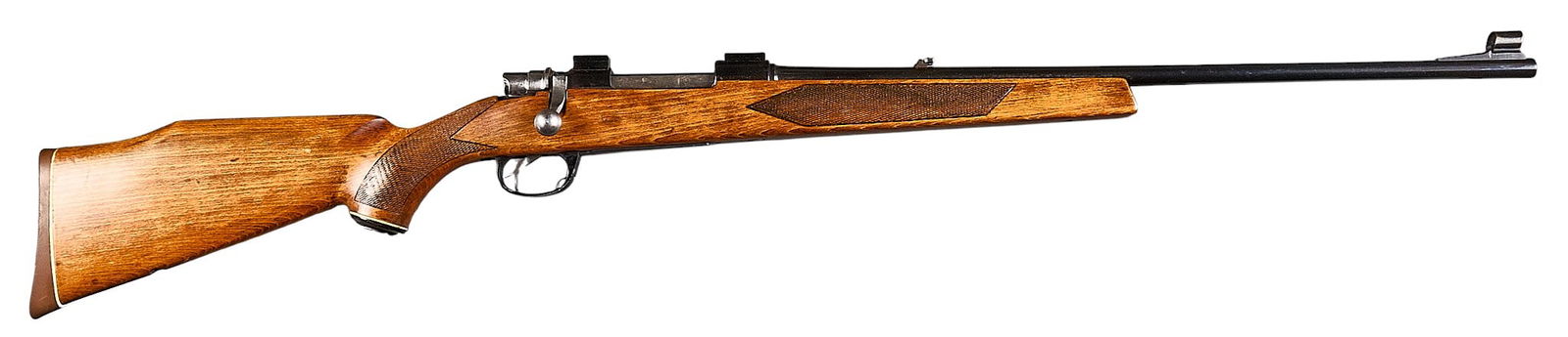 Parker-Hale M98 243 Win Bolt Action Rifle: Serial: S-03070Manufacturer: Parker-Hale Ltd. - Birmingham, EnglandModel: M98Caliber: 243 WinBarrel length: 24 in.OAL: 45.25 in.Condition: Good-Fair; wood stock has been sanded and refinished w/ light