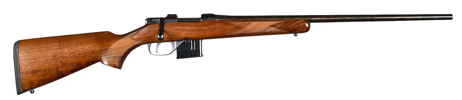 Rebarreled CZ 527M Carbine 6.5 Grendel Bolt Action Rifle: Serial: B732515Manufacturer: CZModel: 527M CarbineCaliber: 6.5 Grendel (Rebarreled from 7.62x39)Barrel length: 22 in.OAL: 40.25 in.Condition: Good-Very Good; some light wear & handling marks; bore