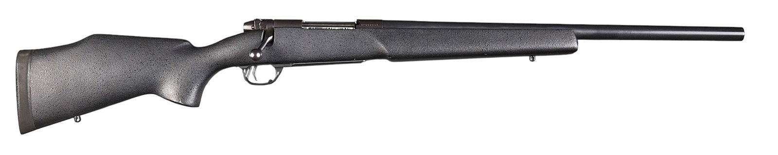 Weatherby Mark V TRR 223 Rem Bolt Action Rifle: Serial: BP002054Manufacturer: WeatherbyModel: Mark V (Threat Response Rifle)Caliber: 223 Rem.Barrel length: 22 in.OAL: 42 in.Condition: Good; mostly very light wear & handling marks; some light fr
