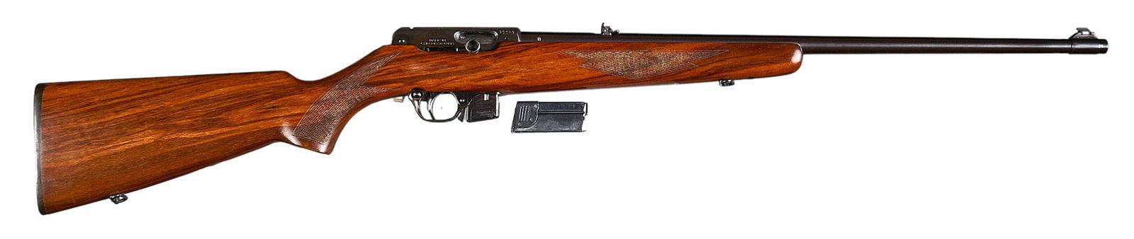 CZ Model 511 22 LR Semi Auto Rifle: Serial: 30049Manufacturer: BRNO CZ-Czechoslovakia / Simpson Ltd. (c. 1970)Model: 511Caliber: 22 LRBarrel length: 22 in.OAL: 38.75 in.Condition: Very Good; very light wear/handling marks; bore is