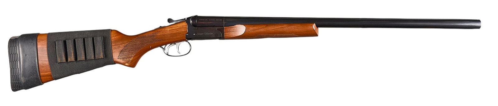 Stoeger Uplander 12 GA SxS Shotgun: Serial: C907602-21Manufacturer: E.R. Amantino-Brazil / Stoeger Inc.Model: UplanderCaliber: 12ga (3 in.)Barrel length: 26 in.OAL: 43.25 in.Condition: Good-Very Good; very light wear & handling mark
