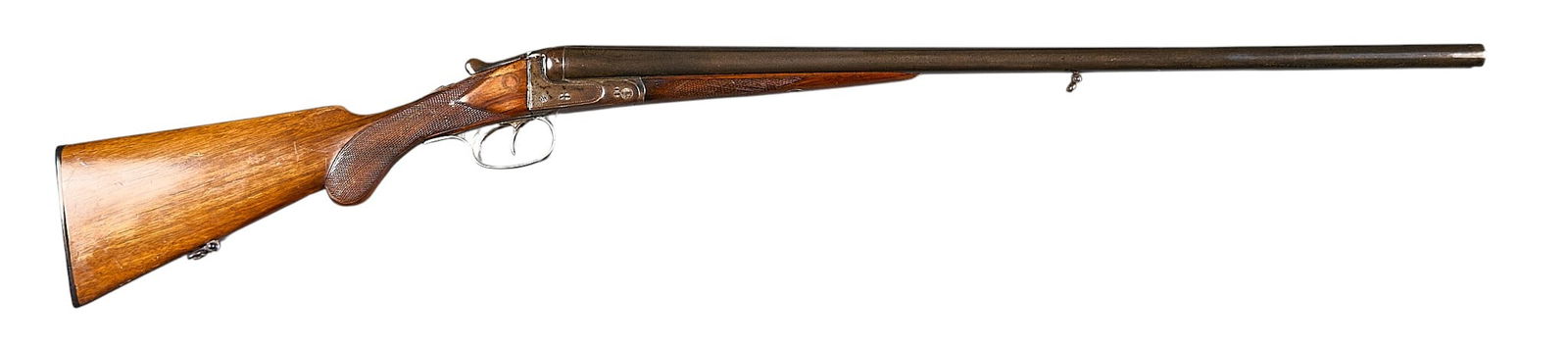 German Geco Ejector 16 Gauge SXS Shotgun W/ Ammo: Serial: 313253Manufacturer: J.P. Sauer & Sohn-GermanyModel: Geco EjectorCaliber: 16 GaugeBarrel Length: 28.375 in.OAL: 44.5 in.LOP: 14 in. (front trigger); 13 in. (rear trigger)Condition: Fair; wo