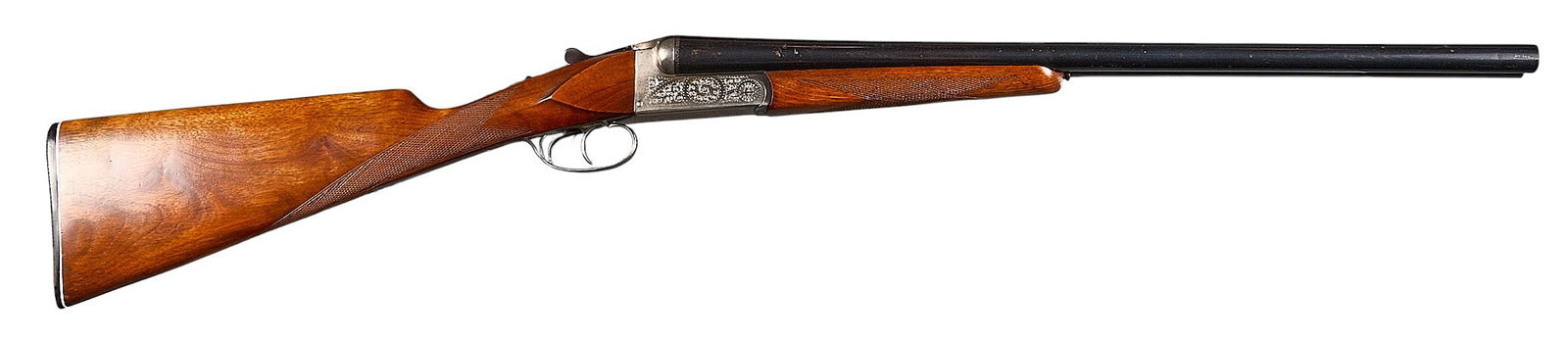Sarriugarte Best Model 12 Gauge SXS Shotgun: Serial: 140838Manufacturer: Francisco Sarriugarte-SpainModel: BestCaliber: 12 GaugeBarrel length: 23.5 in. (2.75 in. chambers)OAL: 40.75 in. LOP: 14.5 in. (front trigger); 13.5 in. (rear trigger)