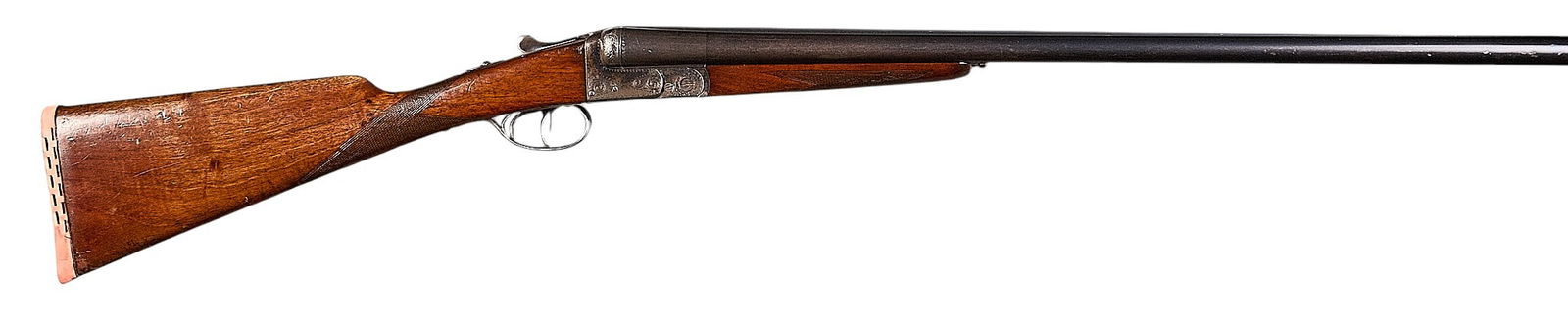 Ignacio Ugartachea Boxlock 12 Gauge SXS Shotgun: Serial: 104102Manufacturer: Ignacio Ugartachea-Eibar, SpainModel: Boxlock SXSCaliber: 12 GaugeBarrel length: 28 in.OAL: 45.25 in.LOP: 14.5 in. (front trigger) and 13.5 in. (rear trigger)Condition