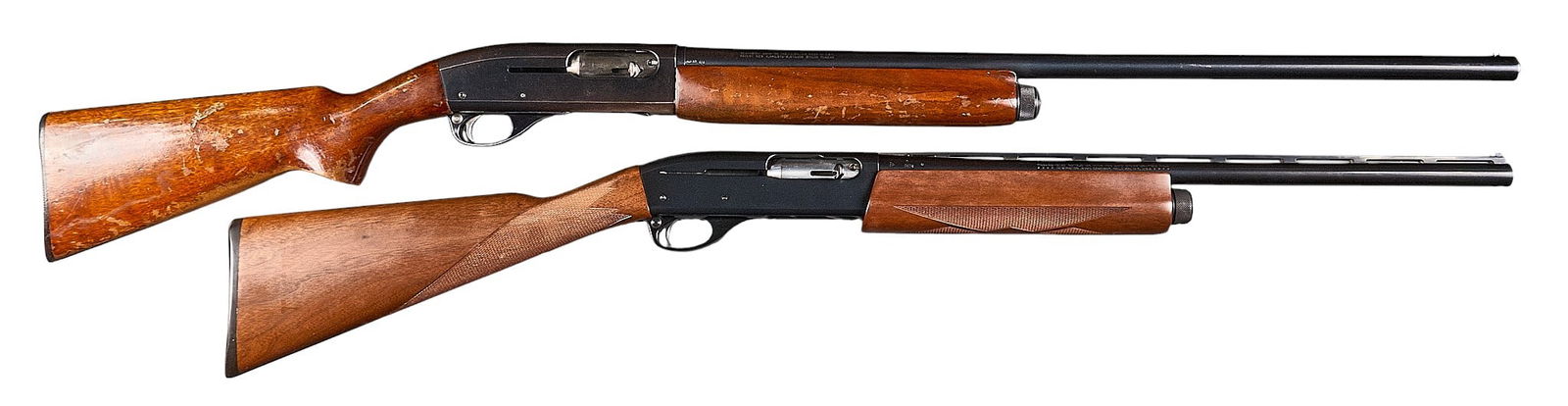 Pair of Remington 12 and 20 Gauge Semi Auto Shotguns: Serial: (1) 46116L; (2) P203112KManufacturer: Remington Arms Co. Inc.Model: (1) 878 Automaster; (2) 1100 LT-20 SpecialCaliber: (1) 12 Ga.; (2) 20 Ga.Barrel Length: (1) 28 in.; (2) 21 in.OAL: (1) 48.75