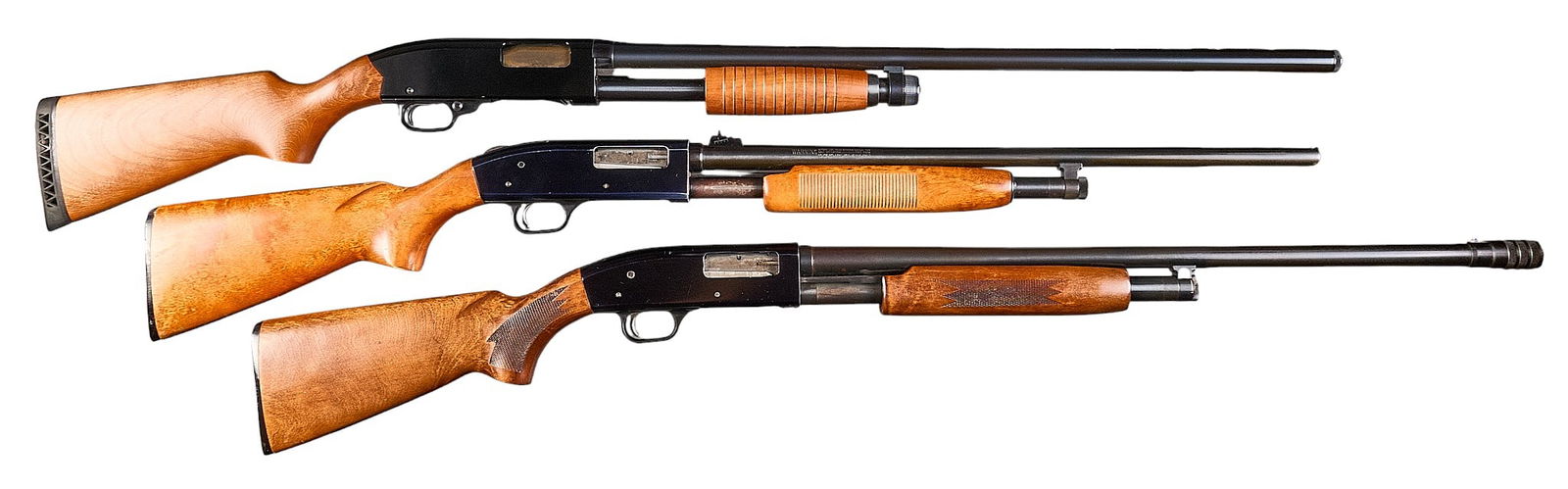 (Lot of 3) 12 and 20 Gauge Pump Action Shotguns: Serial: (1) L1314573; (2) H100514; (3) G153737Manufacturer: (1) Winchester; (2 & 3) MossbergModel: (1) Ranger Model 120; (2) New Haven Model 600 AT; (3) 500 CT SlugsterCaliber: (1 & 2) 1