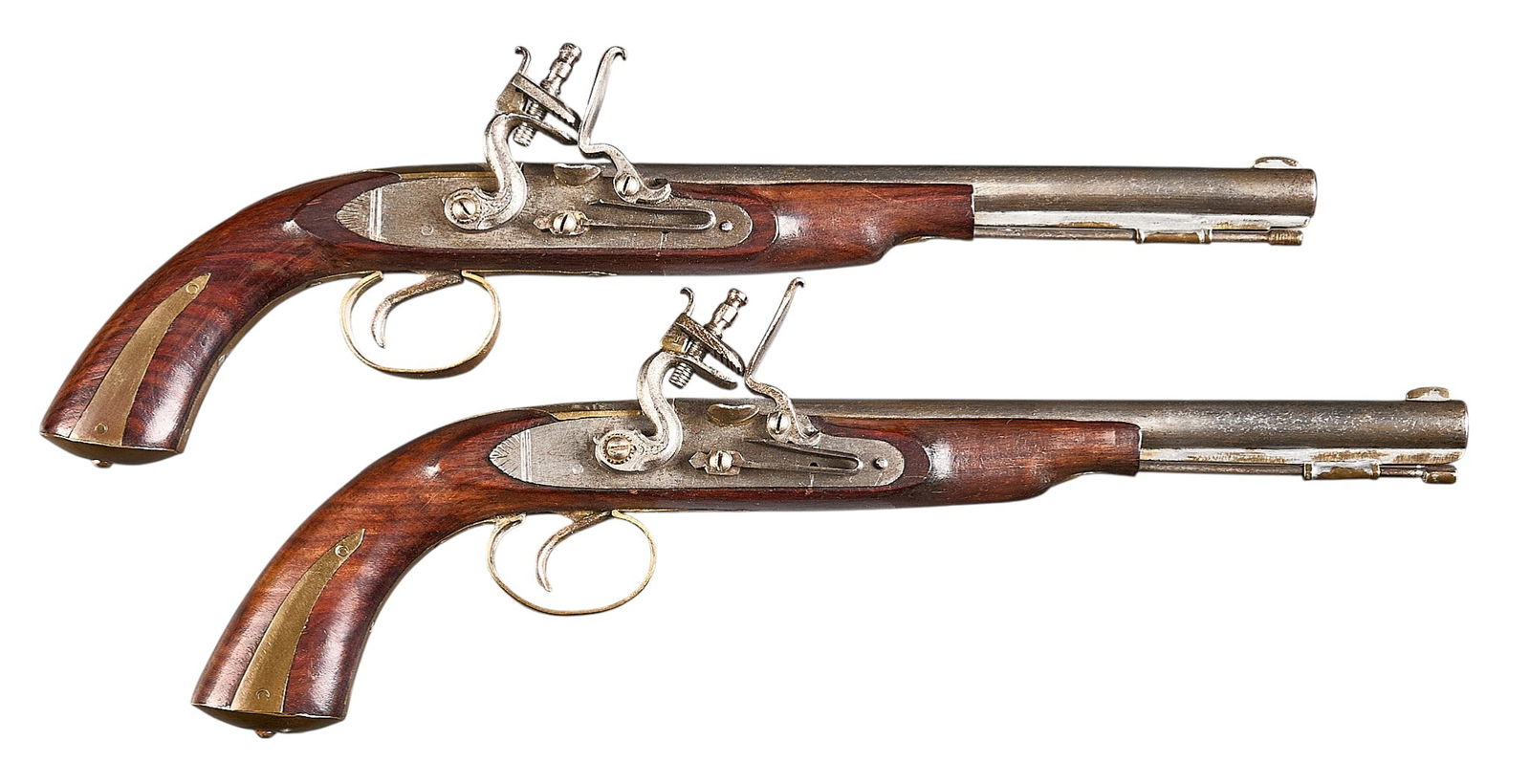 Pair of European 36 Cal. Flintlock Parlor Pistols (1 of 2)