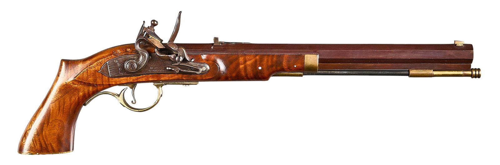 Maslin Warranted Rebuilt 41 Cal. Flintlock Target Pistol (1 of 2)
