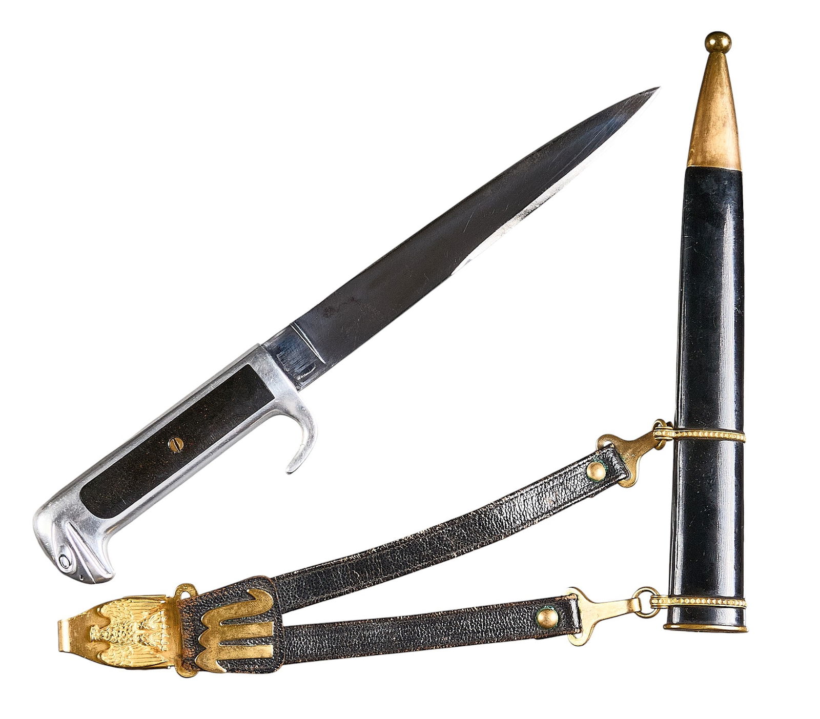 WWII Italian Fascist MVSN Dress Dagger W/ Scabbard & Hangers (1 of 5)