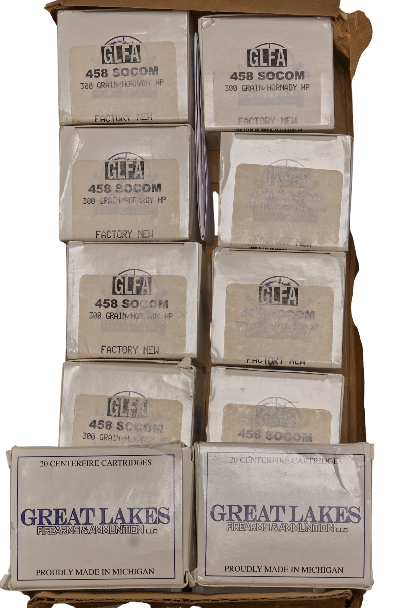 240 Rounds of Great Lakes 458 SOCOM Hornady HP Ammunition: Includes: -240 rds of Great Lakes 458 SOCOM 300gr. Hornady HP Provenance: A Lakeway, Texas collection