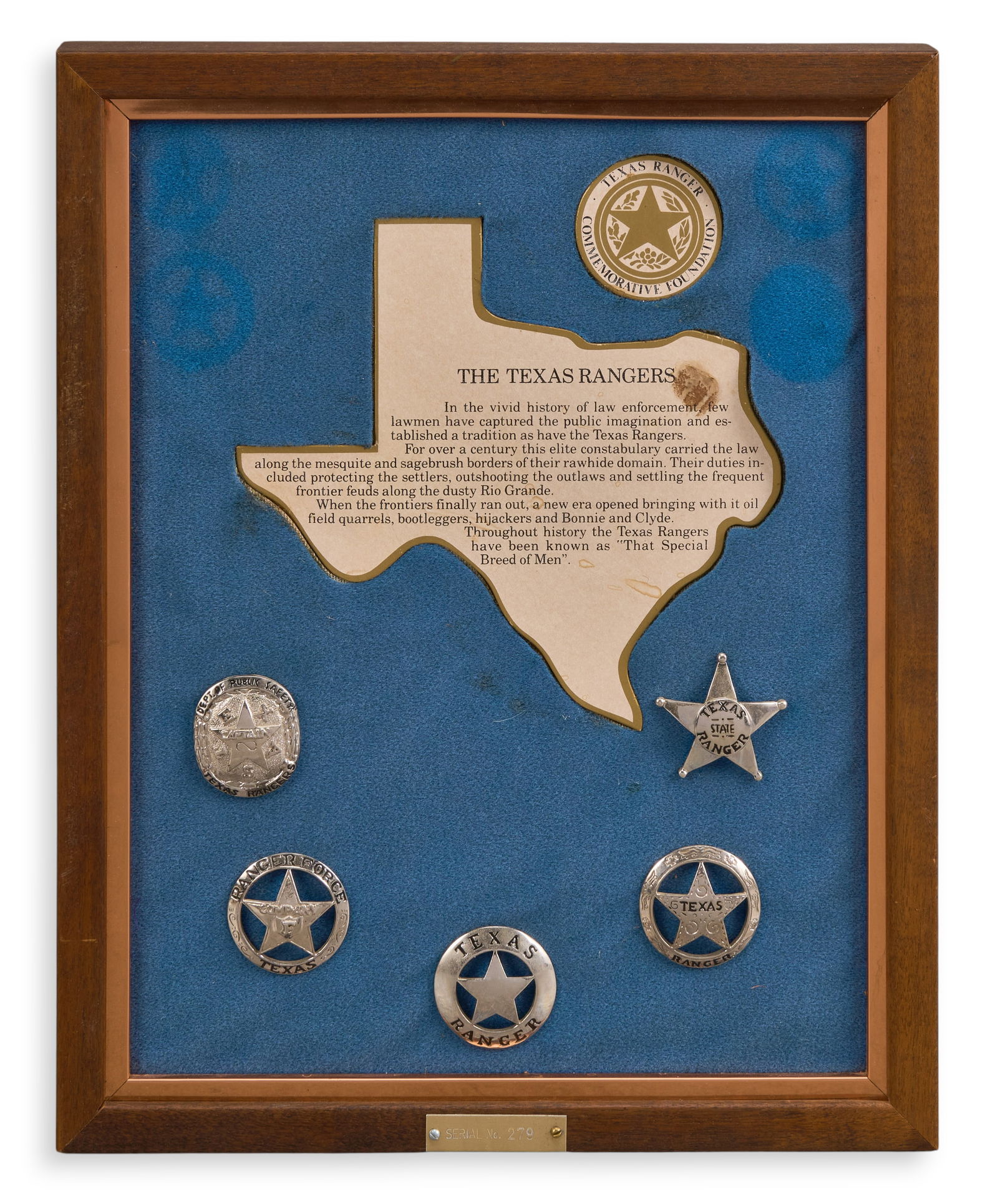 Framed Texas Rangers Badges (1 of 3)