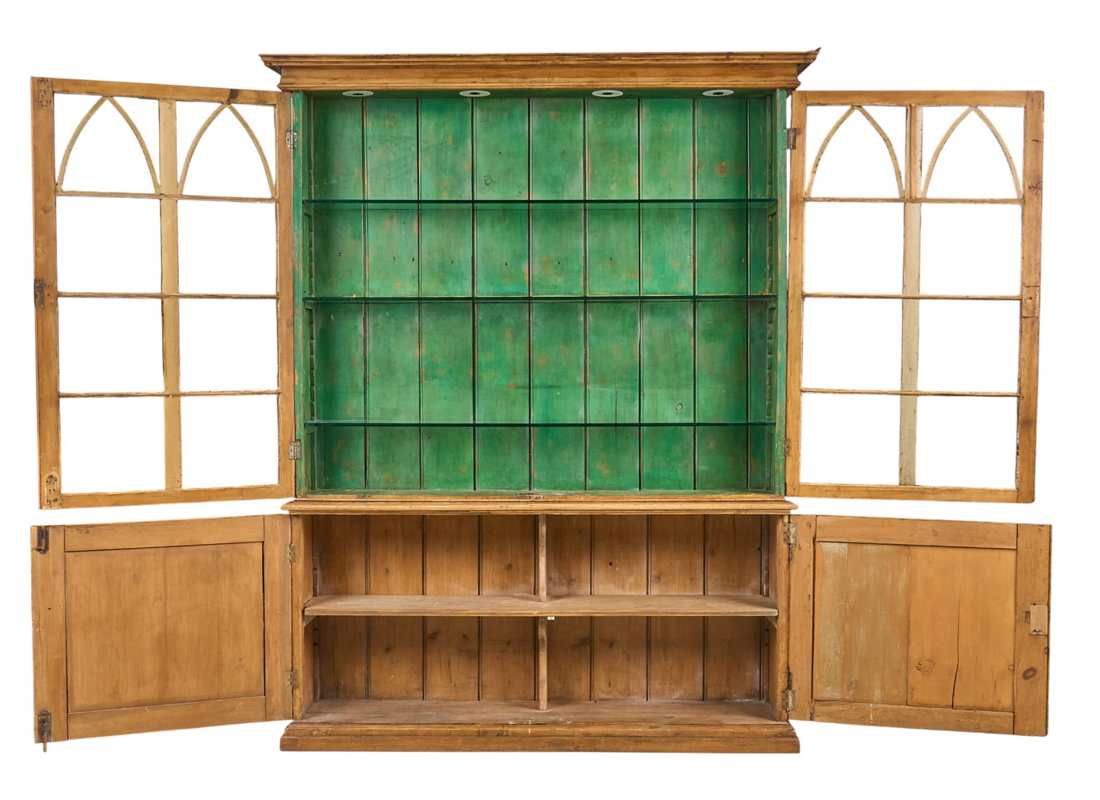 Rustic Breakfront Display Cabinet - 3