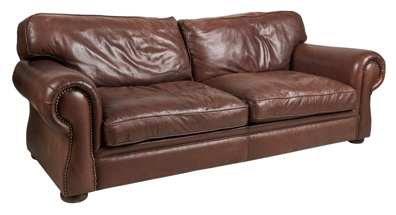 Brown Leather Sofa (1 of 4)