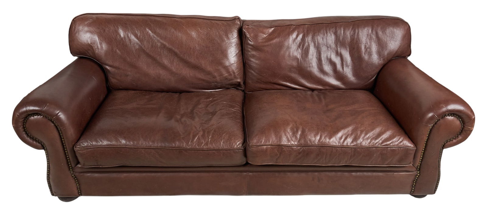 Brown Leather Sofa - 3