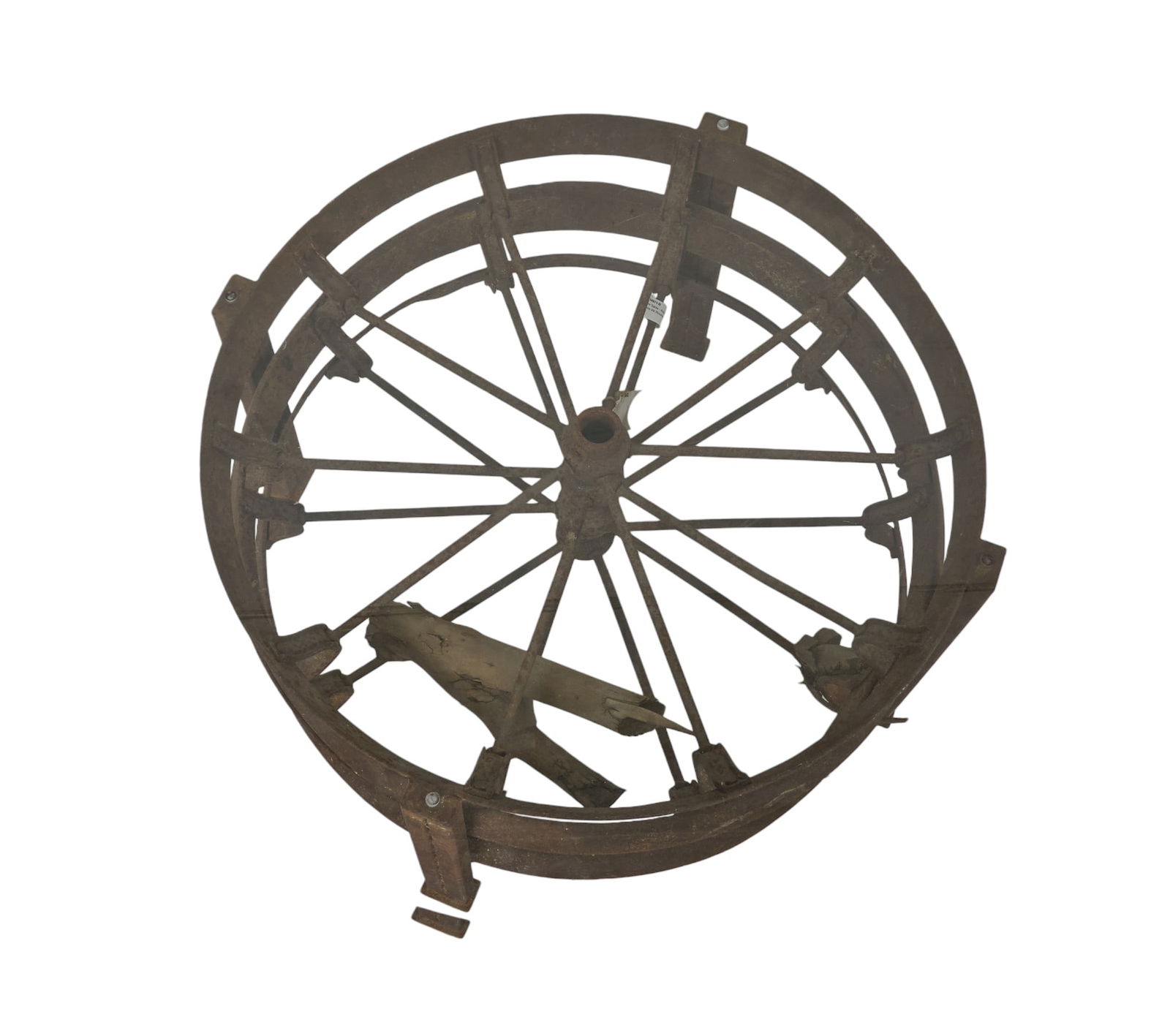 Rustic Iron Wheel Coffee Table - 3