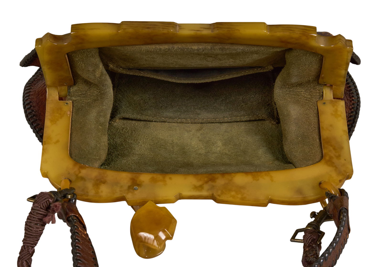 Tooled Brown Leather Bag - 3