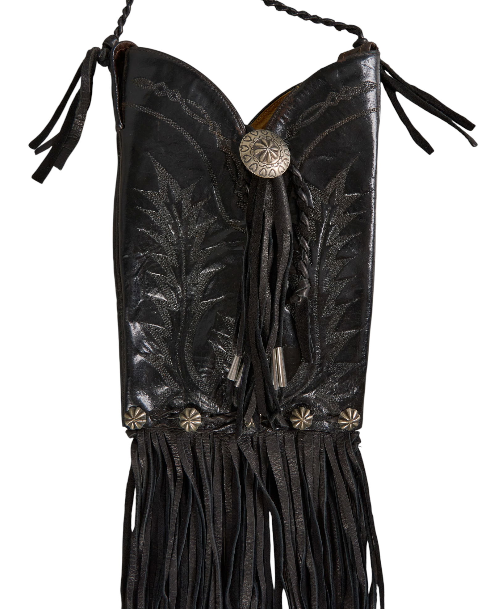 Black Leather Boot Bag - 3