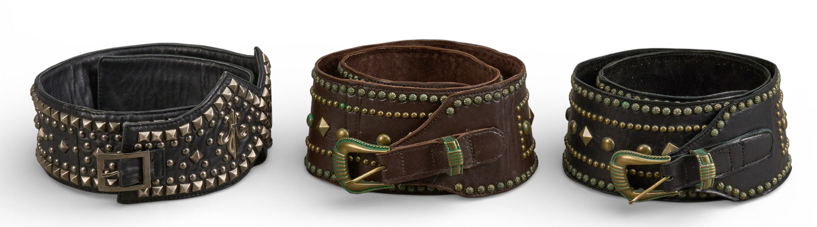 (3) Double D Ranch Studded Belts (1 of 4)