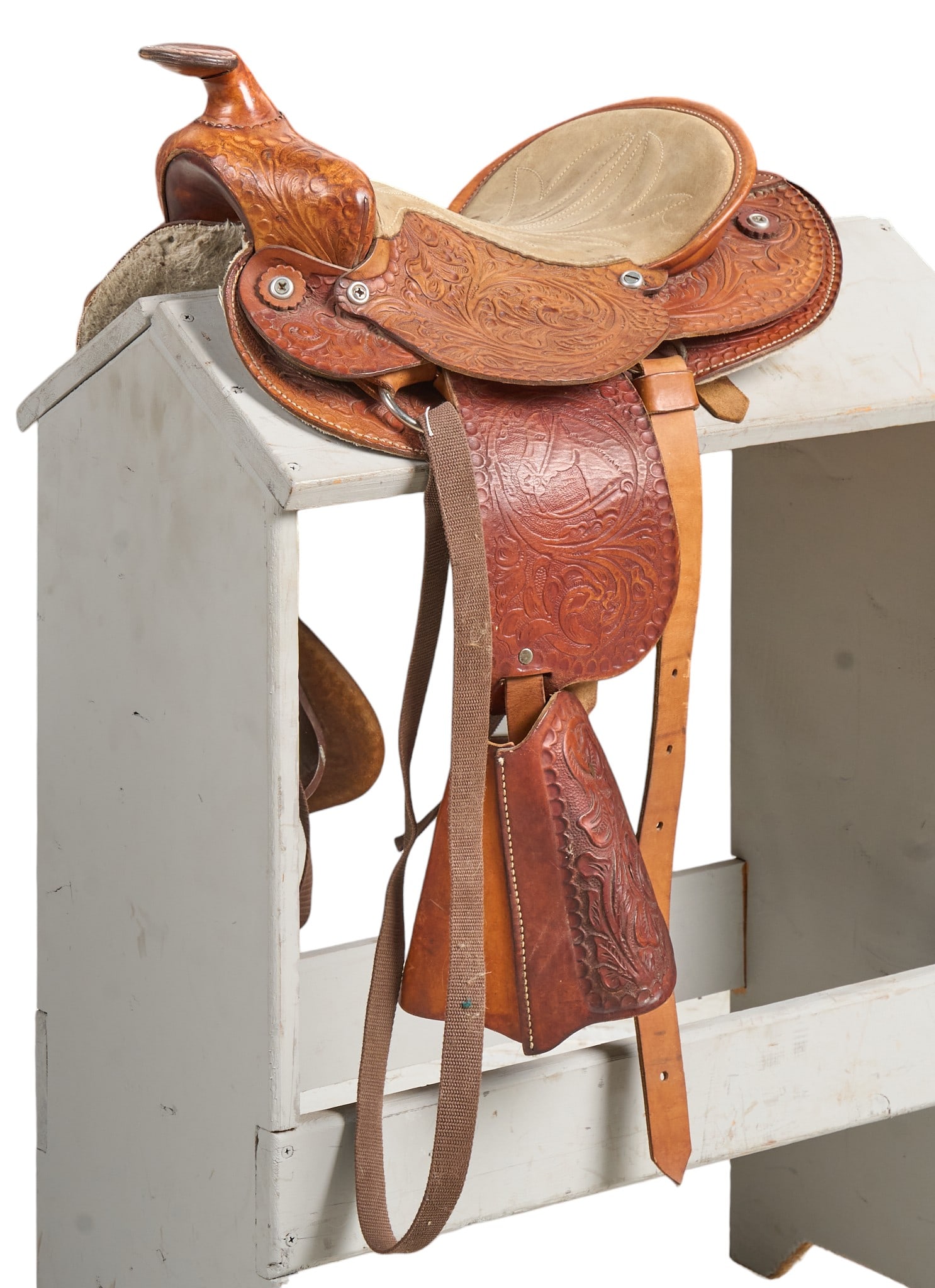 Western Tooled Leather Saddle (1 of 3)