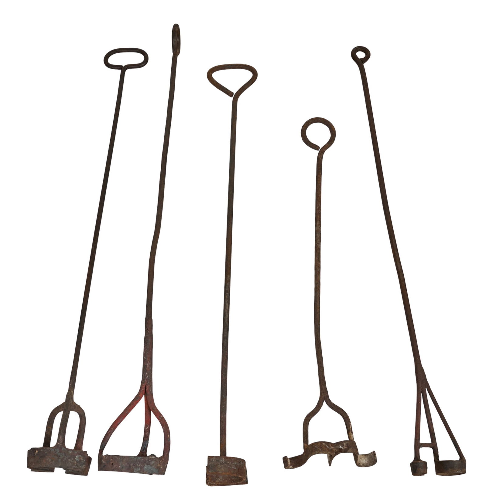 (5) Branding Irons: Collection of five rustic branding ironslength 41 in. x width 6 in. x depth 3 in. / longestProvenance: Property from a home in San Antonio, Texas