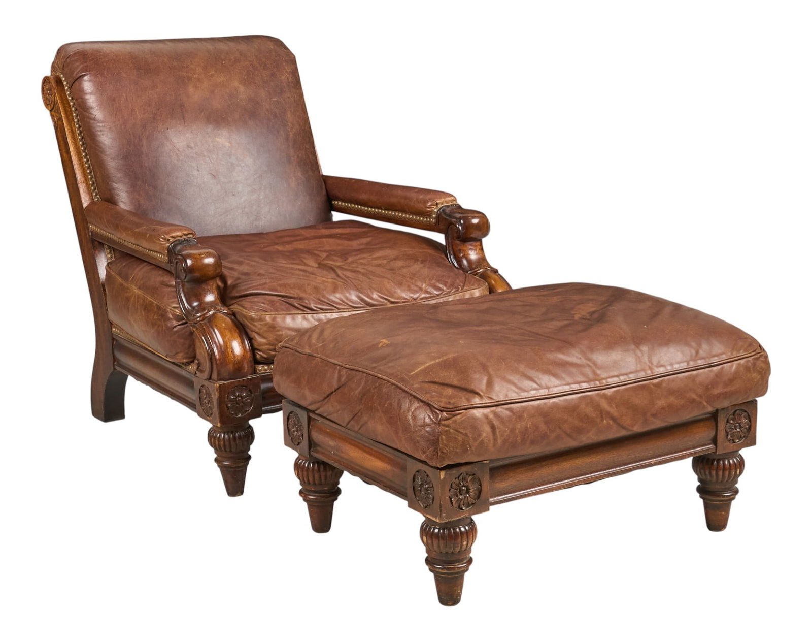 Balmoral Leather Chair and Ottoman (1 of 4)