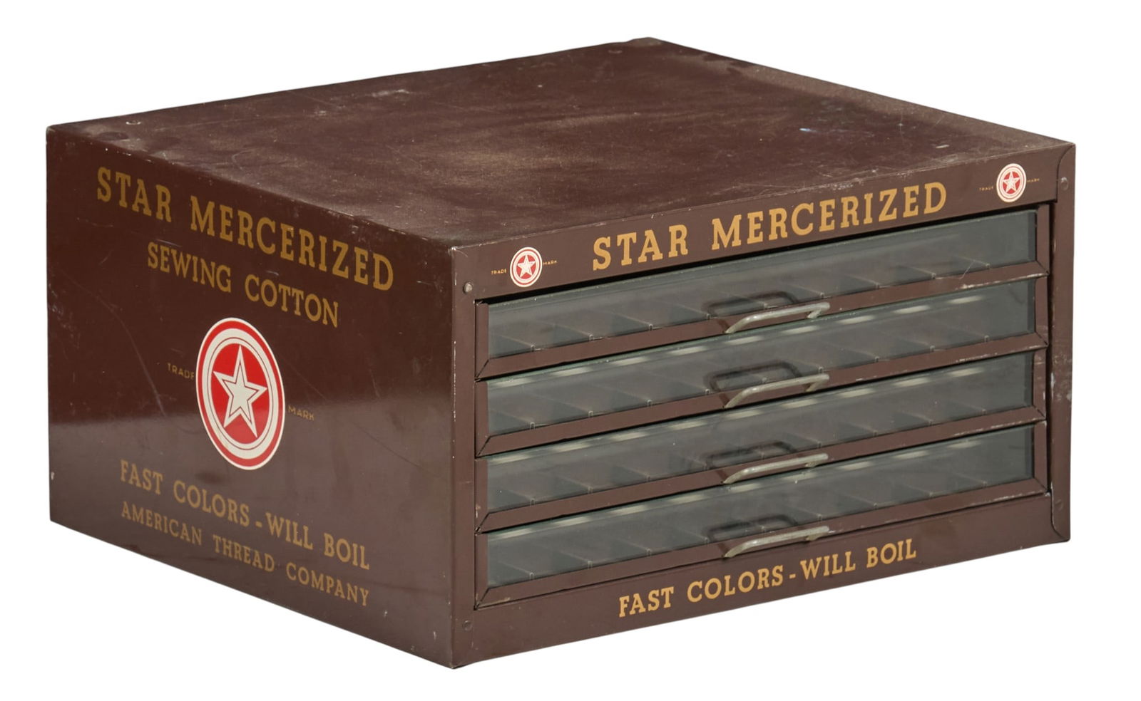 Vintage Star Mercerized Metal Spool Cabinet (1 of 4)
