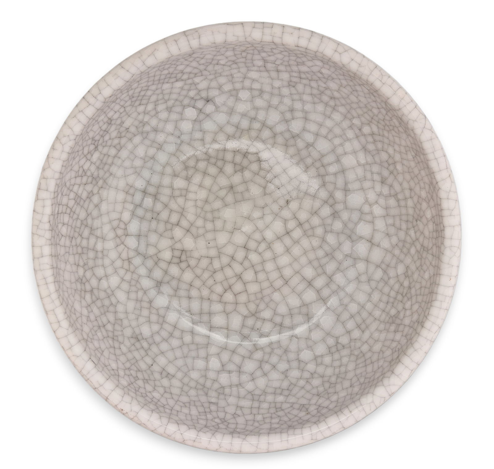 Harding Black, Crackle Bowl, 1996: Harding Black (San Antonio, Texas, 1912-2004), white crackle glaze ceramic bowl, incised signature and date on the underside, 1996height 2.5 in. x 7.75 in. diameterProvenance: Property from a