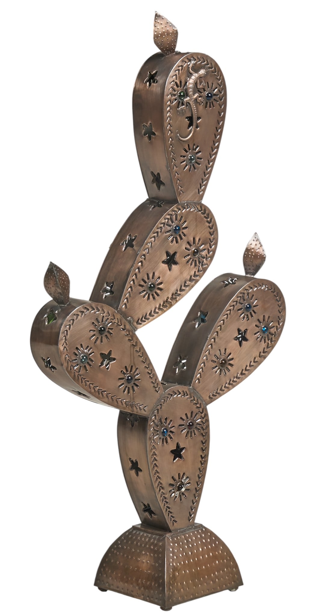 Pierced Tin Cactus Table Lamp - 3