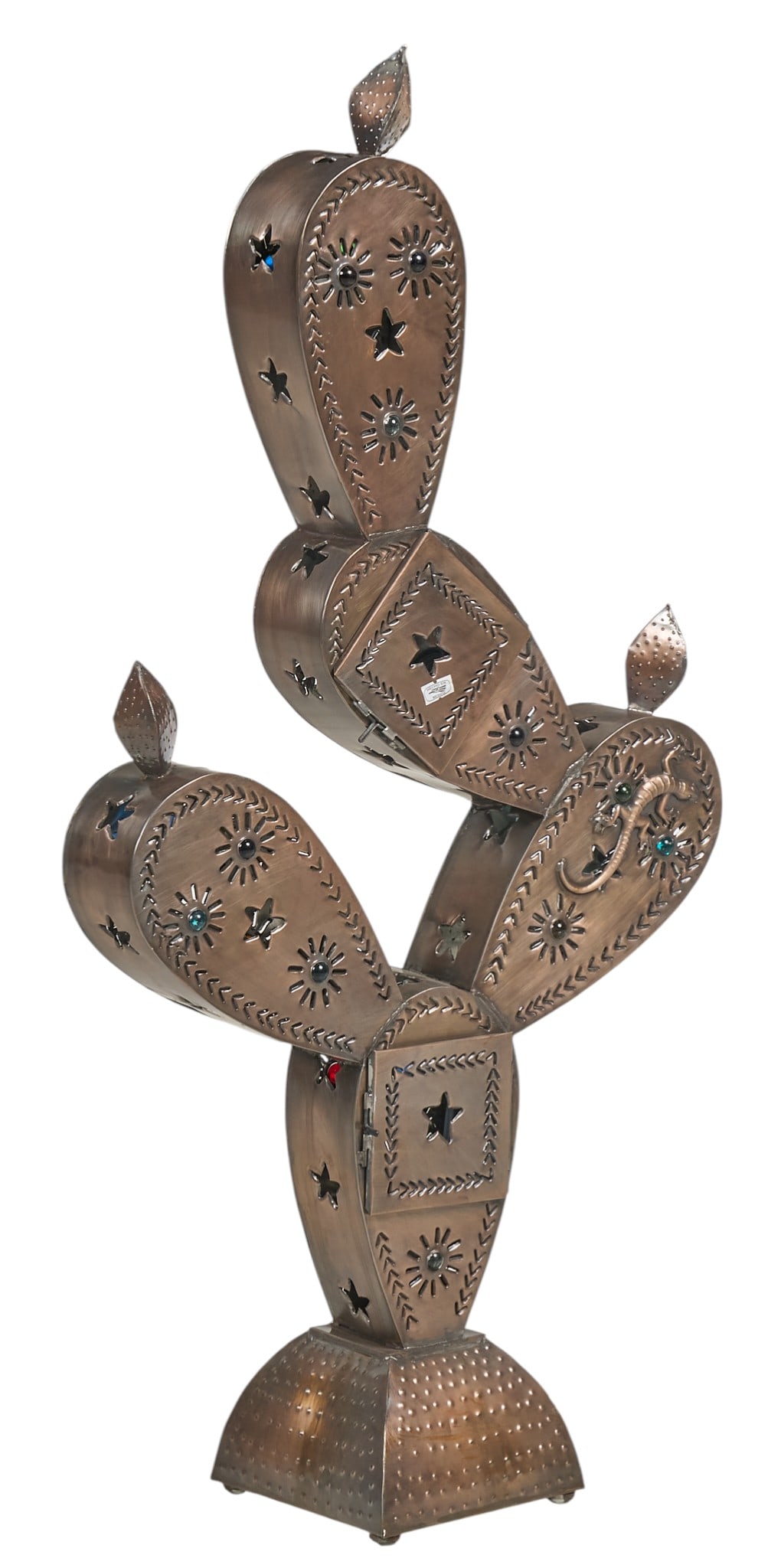 Pierced Tin Cactus Table Lamp - 4