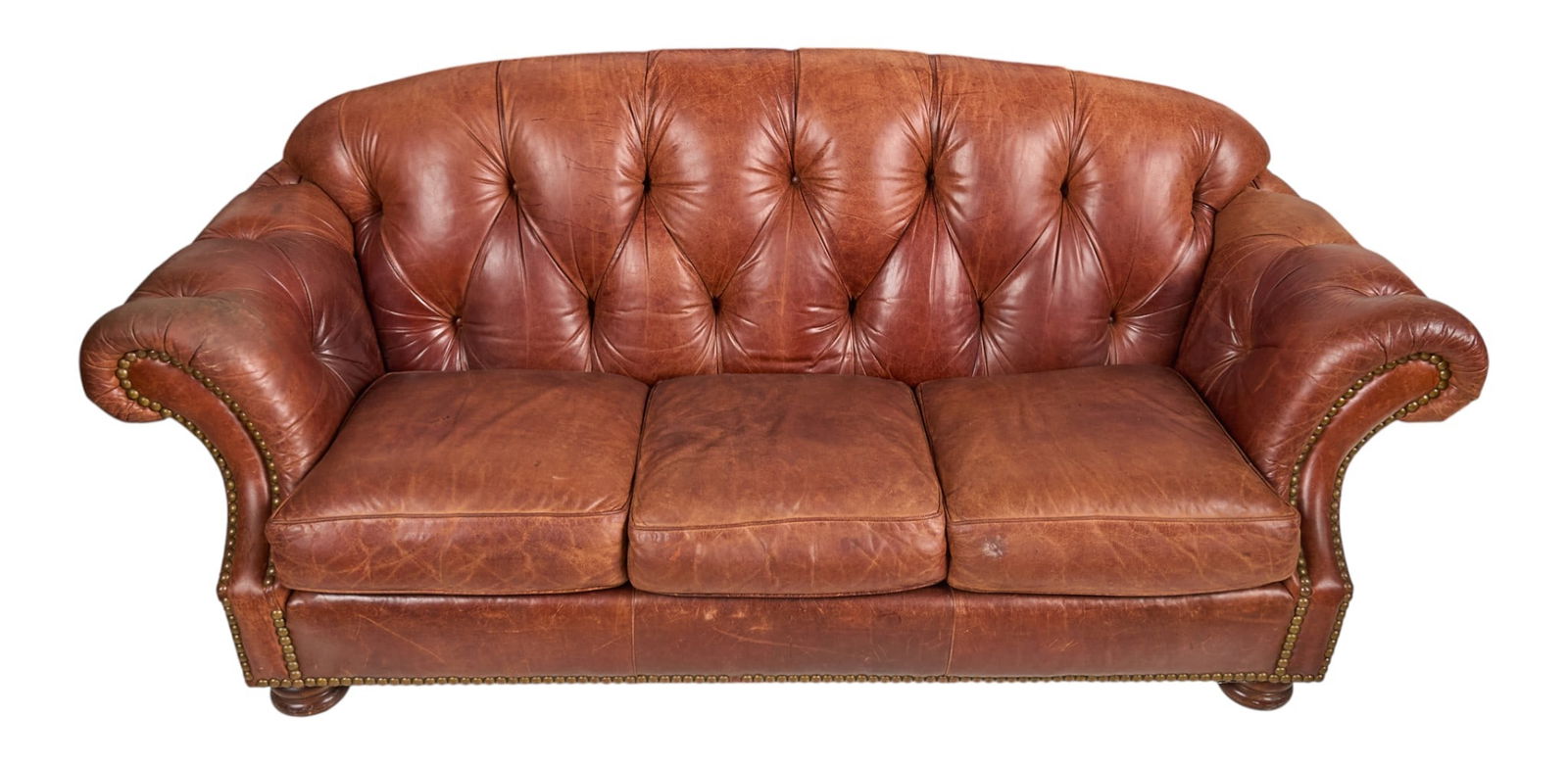 Thomasville Tufted Leather Sofa - 4