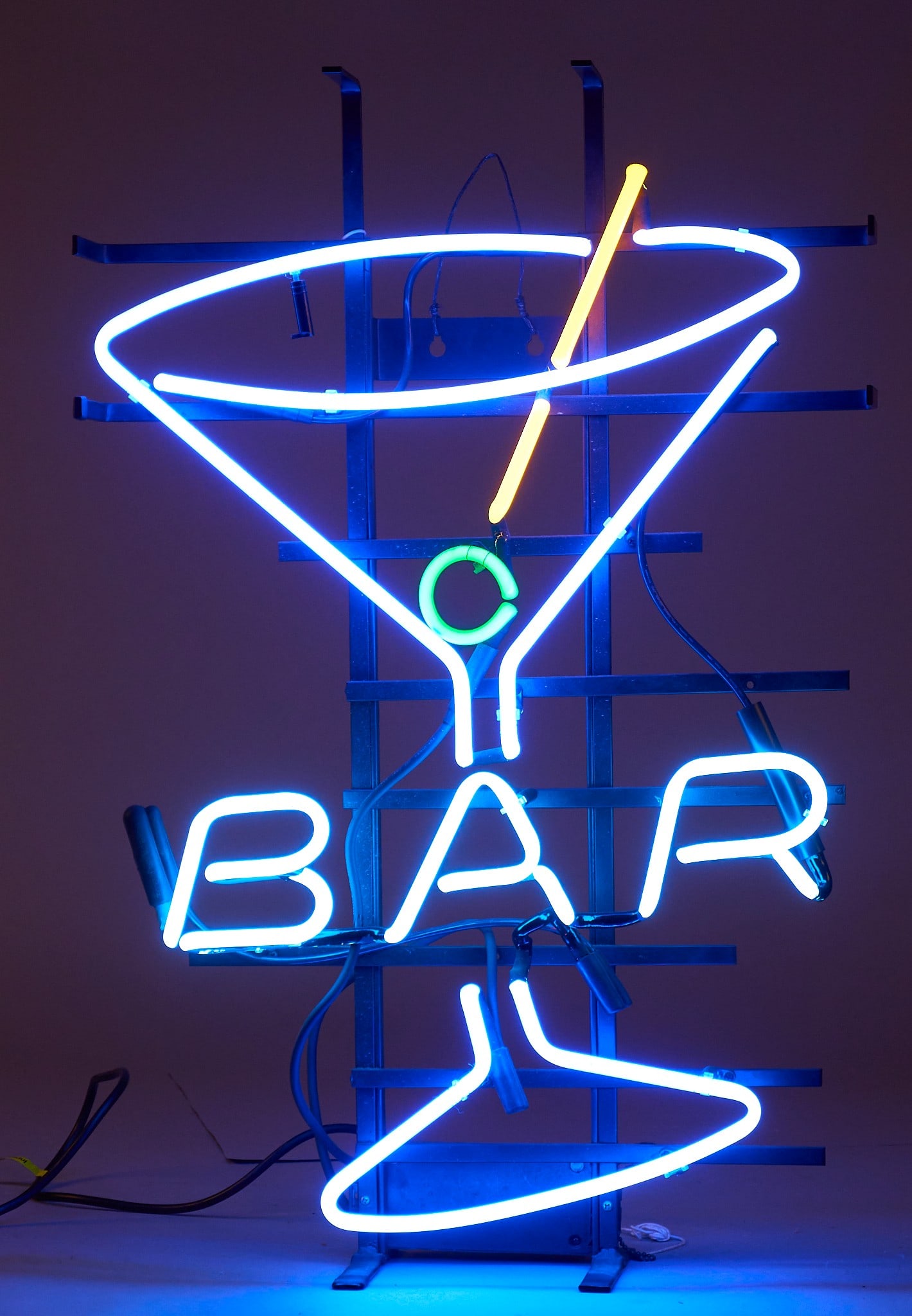 Martini Bar Neon Sign: Martini bar neon sign with martini glass motif, circa 21st century height 30 in. x width 16.5 in. x depth 6 in. Provenance: Property from a home in San Antonio, Texas