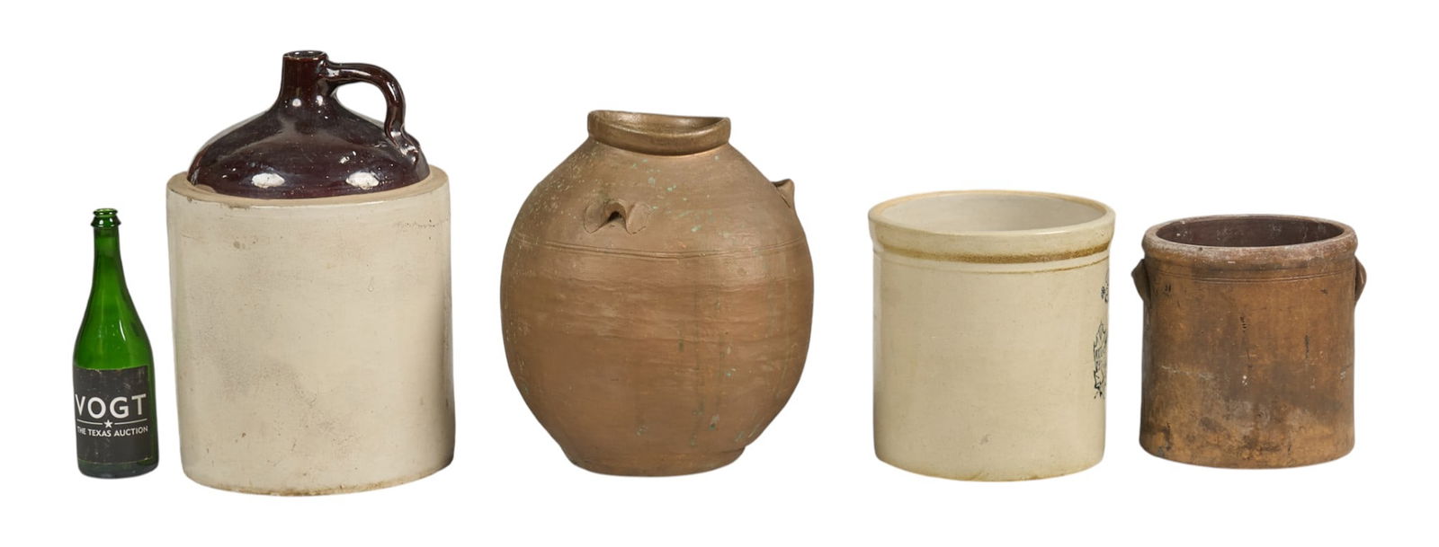 (4) Assorted Early Texas Stoneware Crocks (1 of 2)