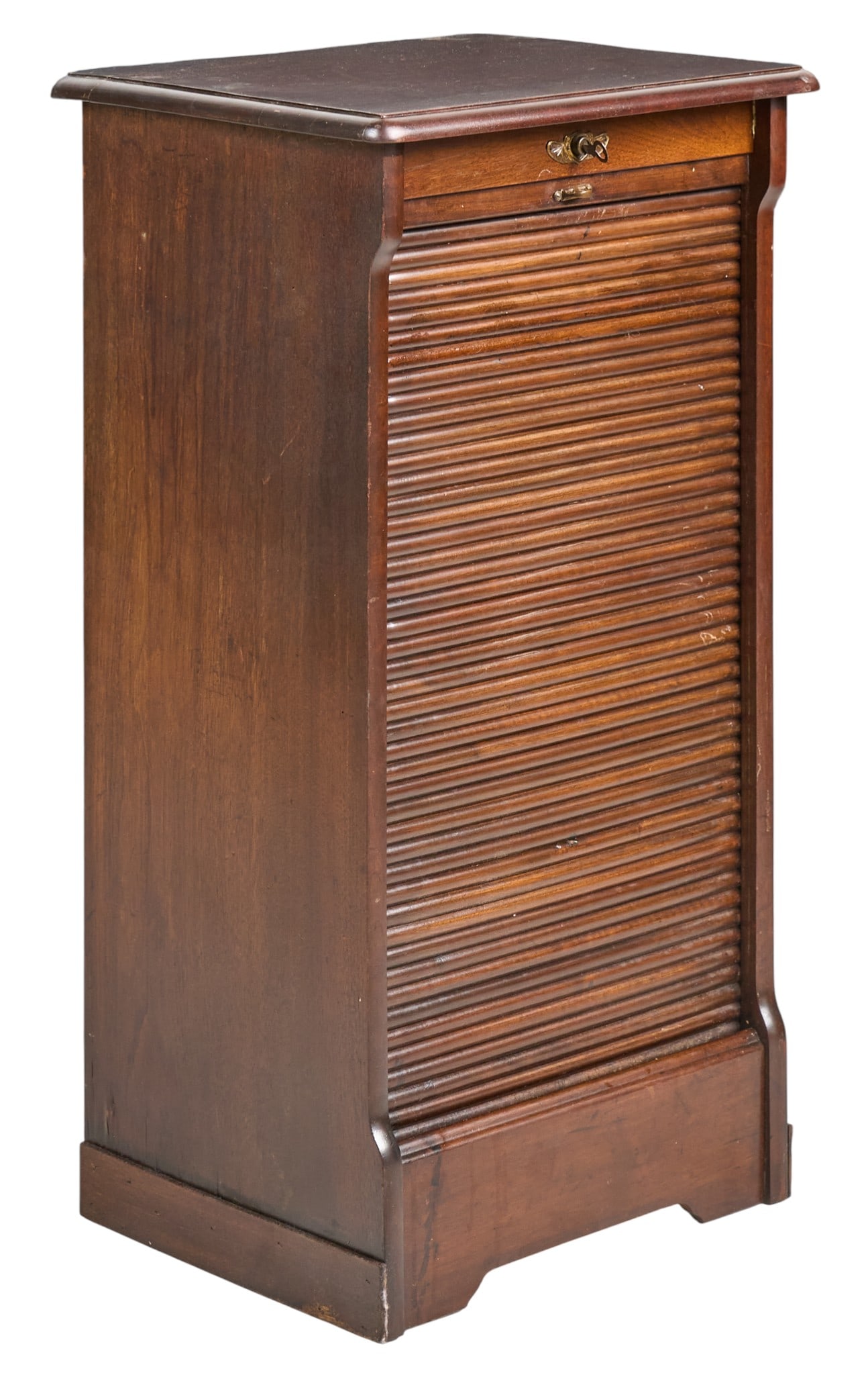 Tambour Cabinet: Rustic cabinet with tambour door opening to interior with single shelfheight 36 in. x width 19 in. x depth 16 in.Provenance: Property from a home in San Antonio, Texas